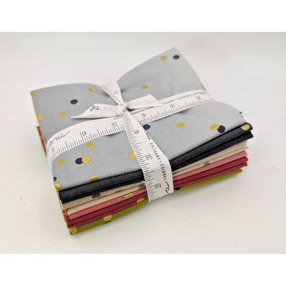 moda fat quarter bundle Of 7 Ombre Confetti Metallic/ Polk Dot  V And Co